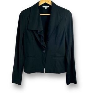 Cabi Women's‎ Size M Absolute Ruffle Blazer Solid Black Career Jacket
